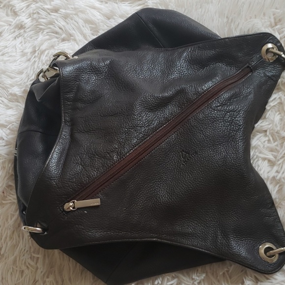 Genuine leather hobo bag dark brown - Picture 5 of 8
